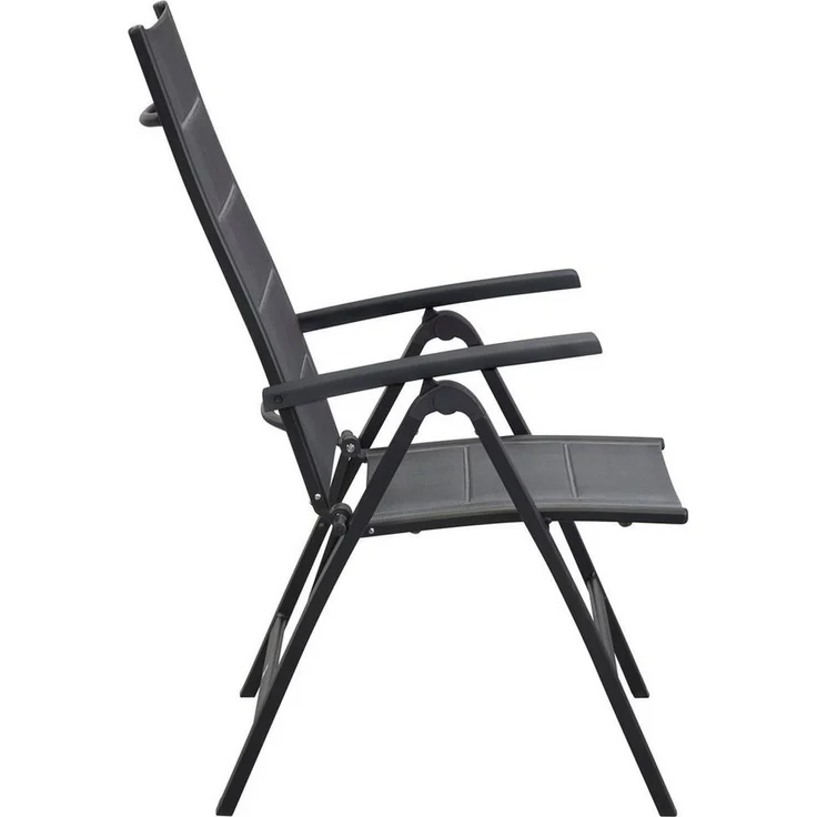 Gartenstuhl Livorno / Unicamo, Aluminium, Schwarz, 61 x 112 x 75 cm – Bild 2