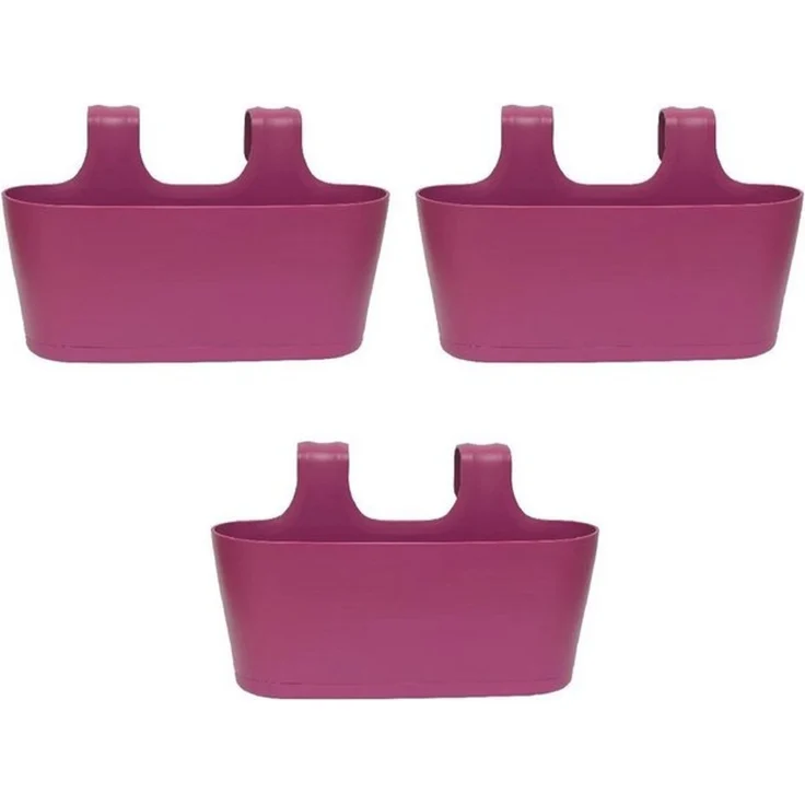 Engelland Blumenkasten Blumentopf zum Hängen (Vorteils-Set, 3 St, Fassungsvermögen je Topf 5,5 Liter), UV-Beständig, Frostbeständig, Wasserauffangschalen – Bild 4