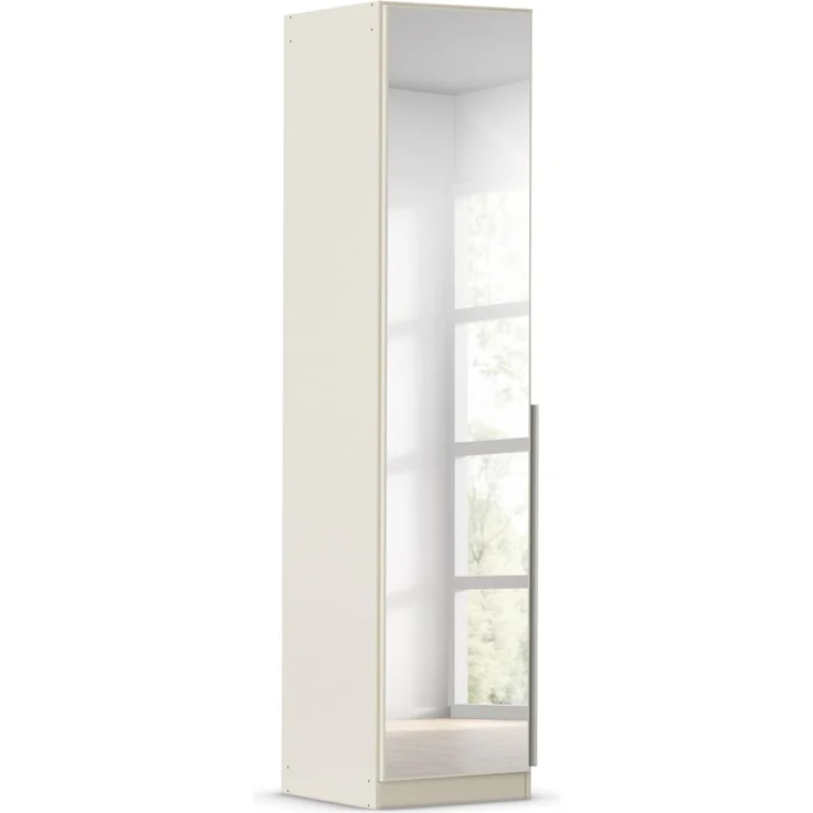 Rauch Möbel Alabama, Kleiderschrank für Schlafzimmer, Kinderzimmer, Wohnzimmer, Garderobe, Flur, 1-türig, Spiegel, Zubehör Basic, Farbe Beige, Breite 47 cm – Bild 1