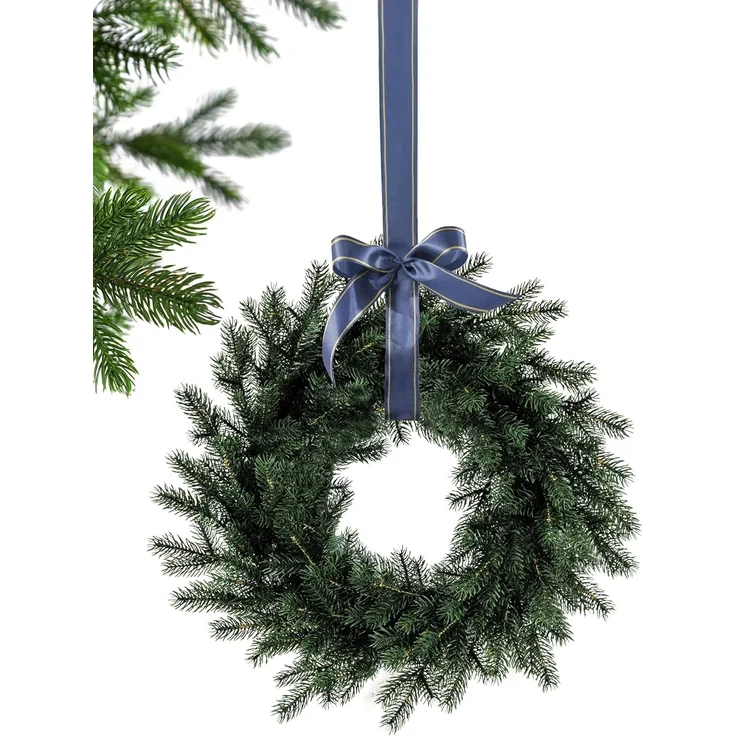 EveXmas Altair Premium Weihnachtskranz Grün 45 cm, künstlicher Türkranz, 68 Zweige, 408 PE-Spritzguss-Triebe, 100% PE, flammhemmend – Bild 1