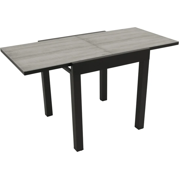 DEGAMO FARO Balkon-Ausziehtisch, Alu + Keramikoptik, anthrazit/hellgrau, 70/140x70cm – Bild 1
