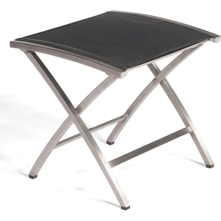Sonnenpartner Fußhocker Paragon Edelstahl mit Textilen schwarz Sitzhocker