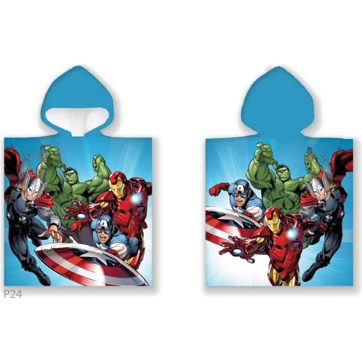 MARVEL Strandtuch Avengers Poncho Strandtuch mit Kaputze 55 x 110 cm