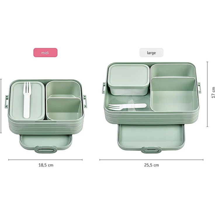 Mepal | Midi Brotdose | Lunchbox für 2 Sandwiches oder 4 Brotscheiben | Meal Prep Box | Brotdose für Erwachsene | Essenbox mit Unterteilung | Vivid Lilac – Bild 3