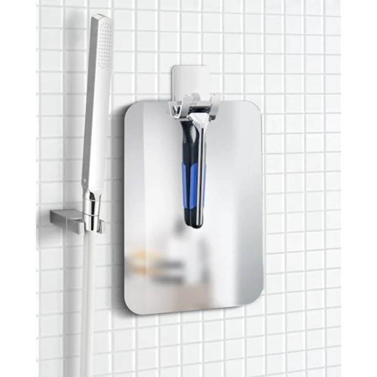 Smedbo Badspiegel FK620, selbstklebender Haken mit Acrylspiegel, 150 x 220 mm, verchromt – Bild 2