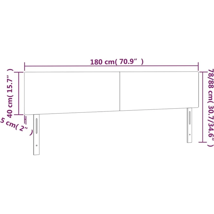 vidaXL Kopfteile 2 Stk. Dunkelbraun 90x5x78/88 cm Stoff 345827 – Bild 8