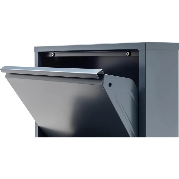 Schuhschrank Schmal Schuhregal Metall Schuhkipper mit Magnet Klappen Schuhablage (3 Klappen Anthrazit) – Bild 7
