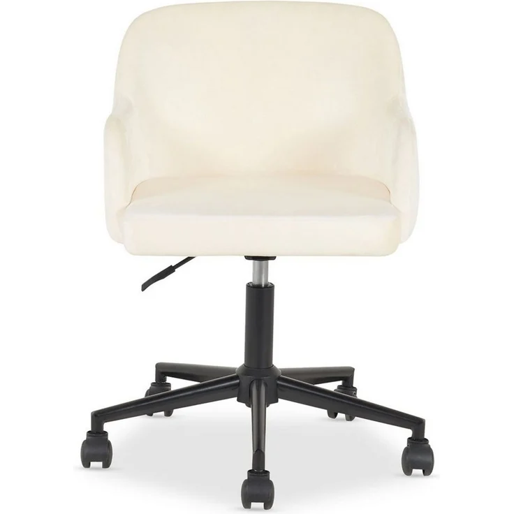 IDIMEX Drehstuhl OLIVER, Schreibtischstuhl gepolstert mit Samtbezug Homeoffice Cremeweiß – Bild 1
