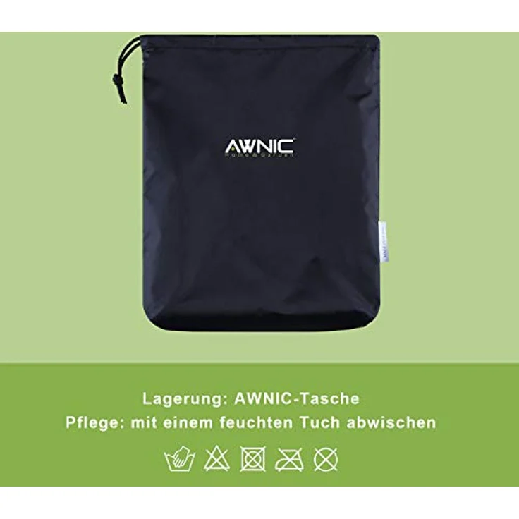 Awnic Grillabdeckung für Q100 / Q1000 Serie, wetterfest, reißfest, 420D-Oxford-Gewebe schwarz, 68 x 44 x 32 cm – Bild 9