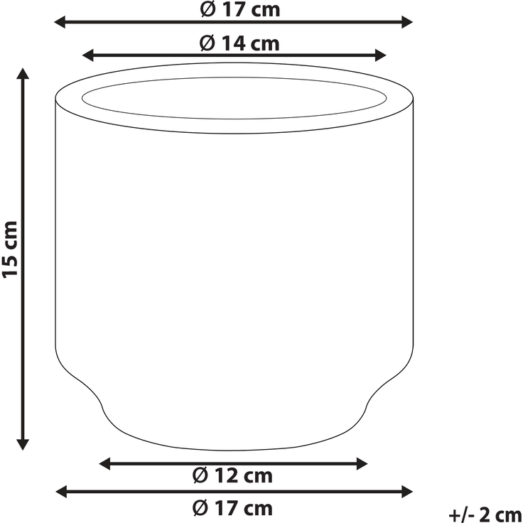 Blumenvase MYOS 15 cm Steinzeug Weiß – Bild 2