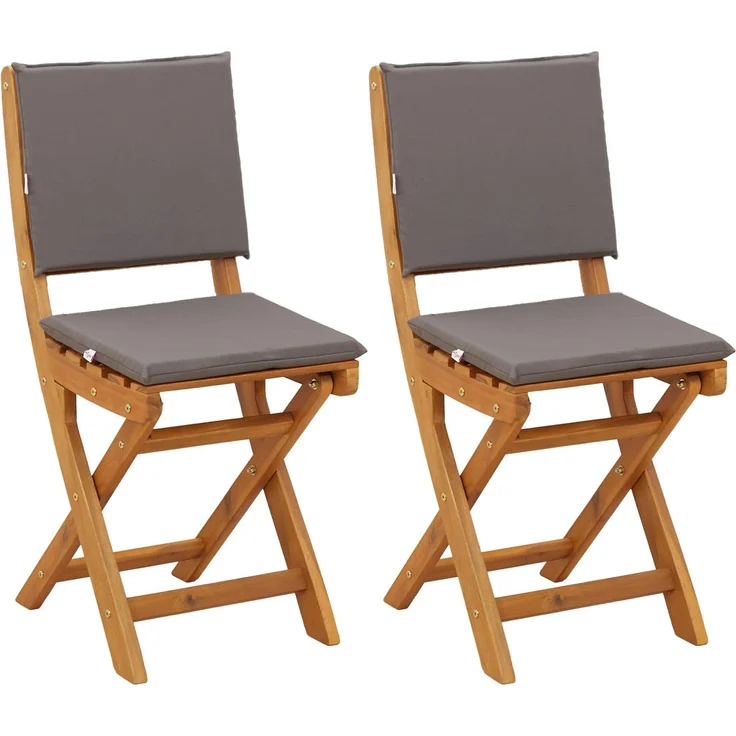 vidaXL Außen Bistro-Stühle mit Kissen 2 pcs Dunkelgrau 38 x 46 x 85 cm 42028100 – Bild 2