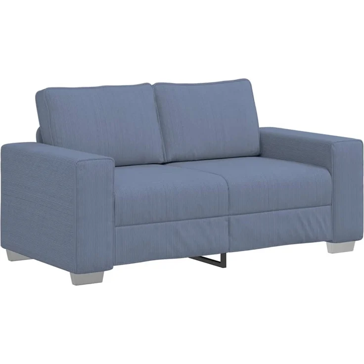 vidaXL Zweisitzer-Sofa Blau 160x77x82 cm Cordstoff 4105196 – Bild 1