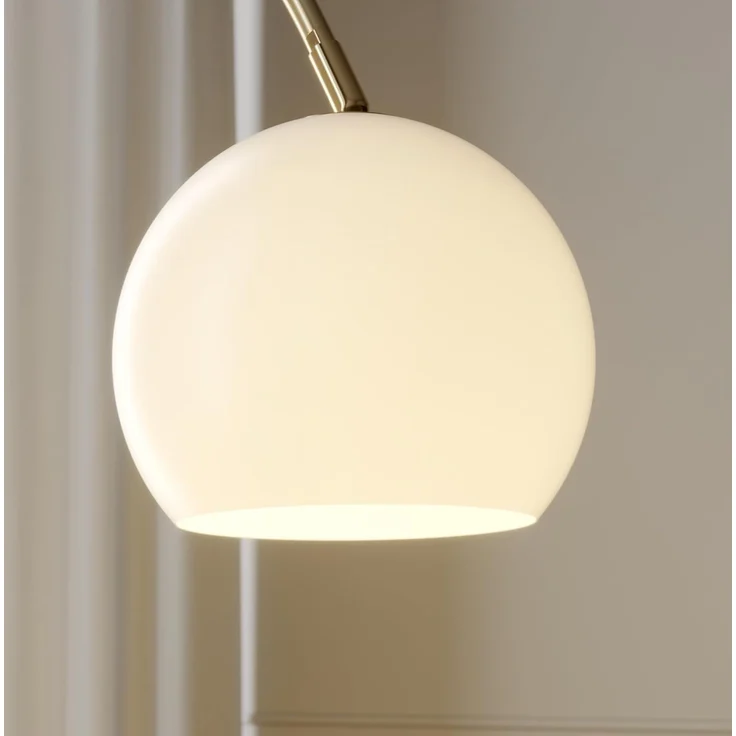 Lindby Bogenlampe Cynthia, Glas Gold / Messing IP20, 1 x 15 W LED – Bild 5