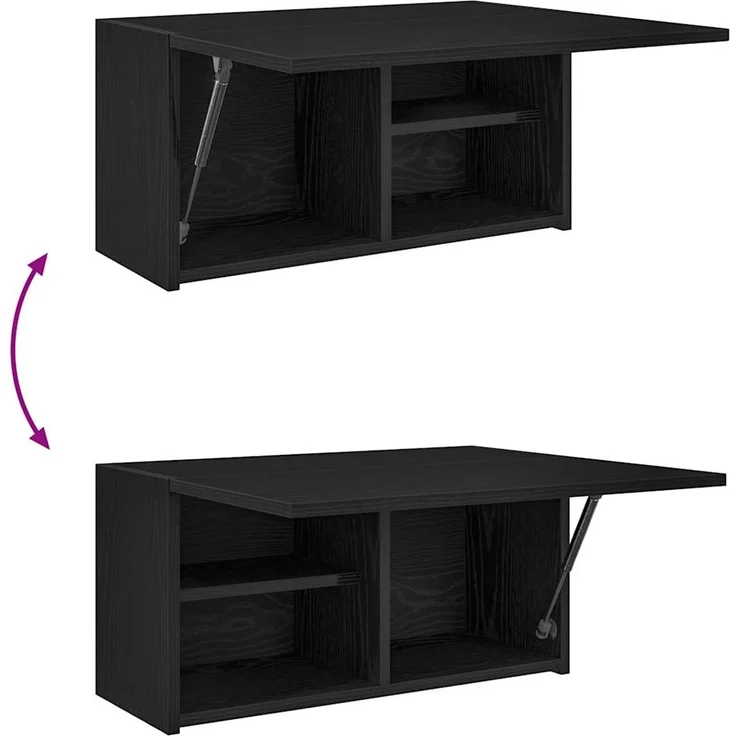 vidaXL Bad-Wandschrank Schwarz 60x25x30 cm Holzwerkstoff 860059 – Bild 8