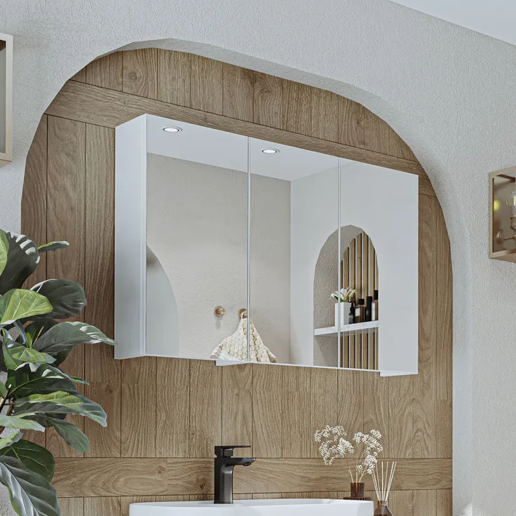 Roomart GUSTO-II-120 Badmöbel - nur Spiegelschrank - H 60 x B 14.2 x T 105 cm • Weiß