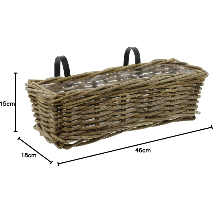 Balkonpflanzer Rattan mittel Blumenkasten Pflanzkorb Pflanzschale Blumentopf – Bild 6