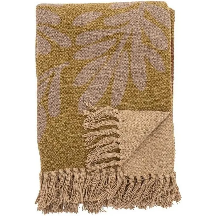 Wolldecke Bloomingville Decke LARK Gelb 130x160 cm, Bloomingville