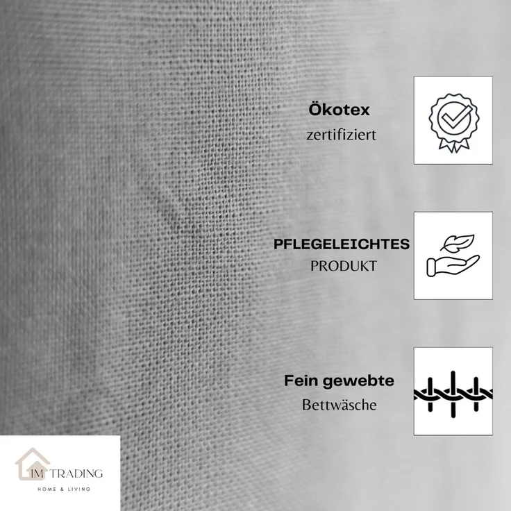 Einfarbige Bettwäschen-Sets für Einzel- und Doppelbetten 100% Baumwolle Anthrazit 155x200 cm – Bild 9