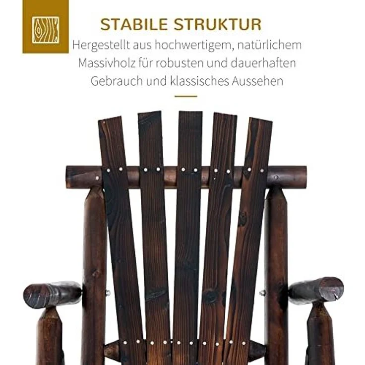 Outsunny Schaukelstuhl Schaukelstuhl mit Armlehne – Bild 5