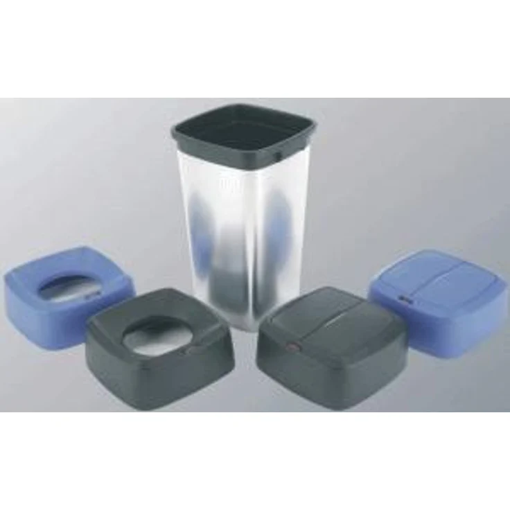 Vileda Abfallbehälter Iris 60l eckig metallic, schwarz