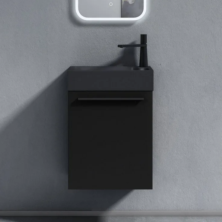 doporro Badmöbel-Set Badezimmerschrank Badmöbel-Set Waschbeckenunterschrank Pisa