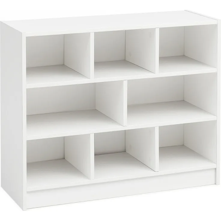 Bücherregal, Standregal, weiß, Holz, 80 x 68,5 x 29,5 cm