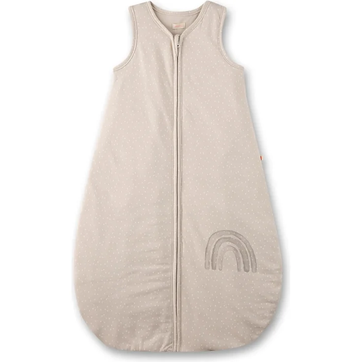 SANETTA Baby-Schlafsack Beige | Praktischer und bequemer Unisex-Schlafsack aus Bio-Baumwolle. Baby-Schlafsack mit Reißverschluss und Regenbogen-Print | Baby Sleeping Bag – Bild 1