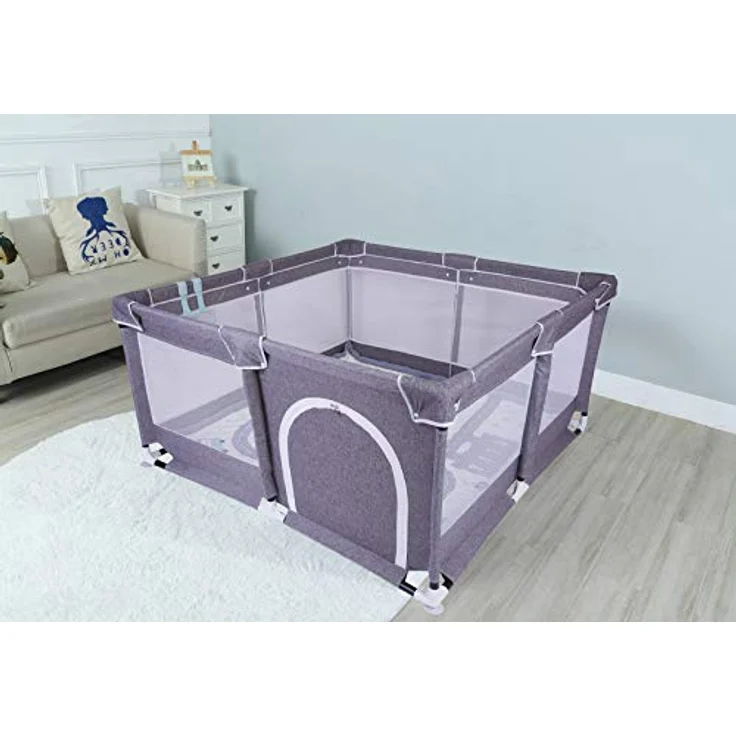 Star Ibaby Laufstall Oxford XL + Ultasoft-Teppich, ultraleicht, Farbe Grau (Soft Grey) – Bild 5