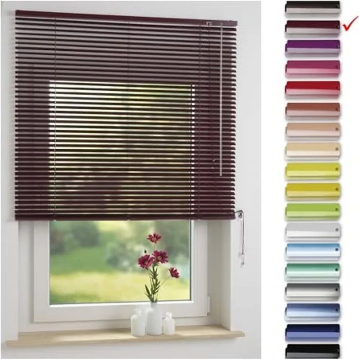 Liedeco Jalousie Aluminium-Jalousie, mit Bohren, freihängend, Aluminium