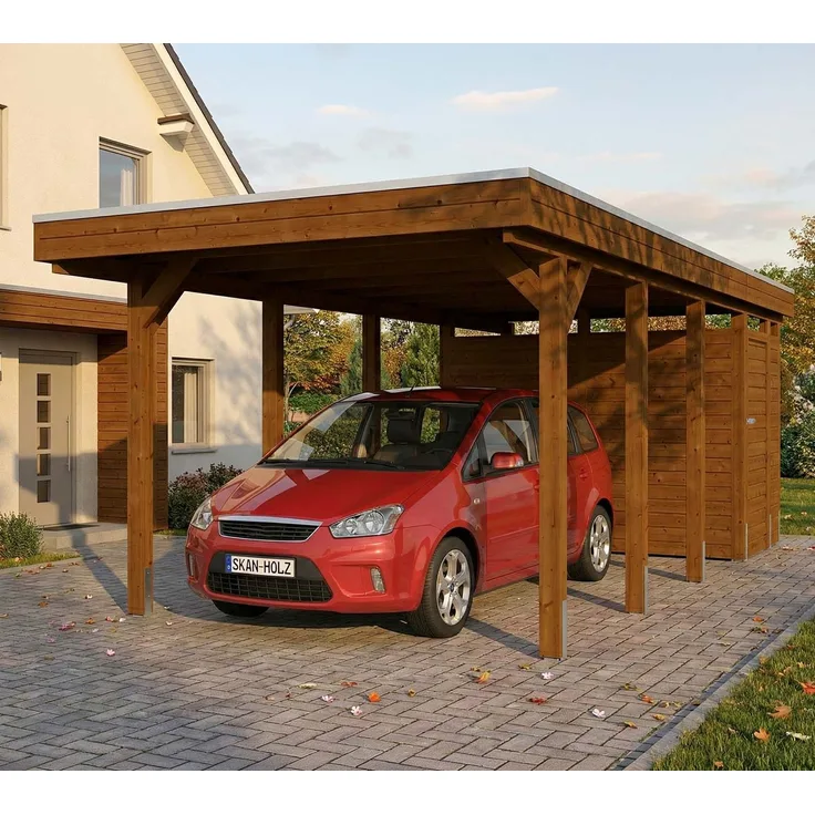 Skan Holz Friesland | Holz Carport mit Schuppen |