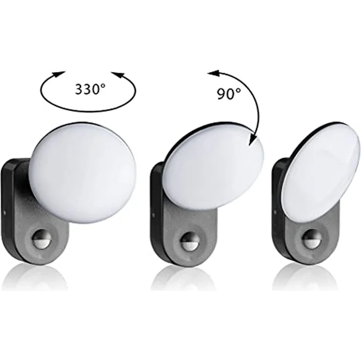 SEBSON Außen-Wandleuchte LED Außenleuchte Bewegungsmelder 9m/140° IP65, 15W 1300lm kaltweiß, Kaltweiß, Bewegungsmelder programmierbar – Bild 3