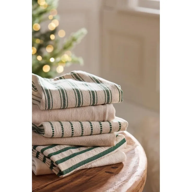 Ib Laursen Geschirrtuch Ib Laursen Geschirrtuch Franz Streifen Dunkelgrün (50x70cm)