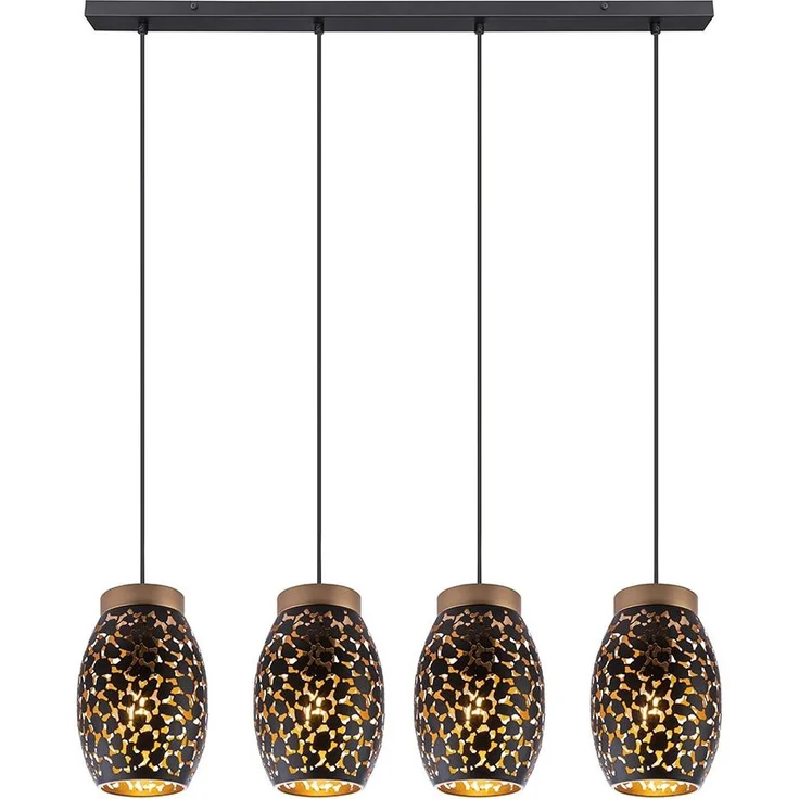 Pendelleuchte, 4 flammig, orientalisch, gold, H 120cm – Bild 2