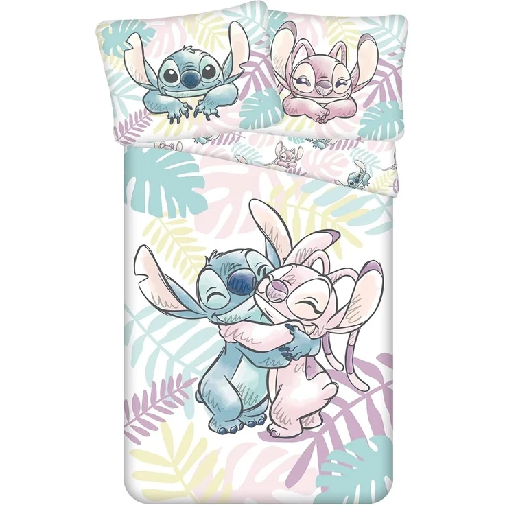 Lilo & Stitch Baumwoll-Bettwäsche 140x200 cm Deckenbezug + 70x90 cm Kissenbezug mit Reißverschluss – Bild 1