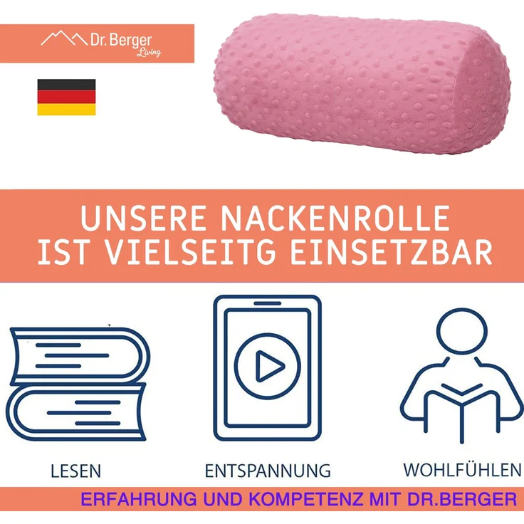 Dr. Berger Nackenrolle Minky Altrosa 40 x 16 cm – Bild 3