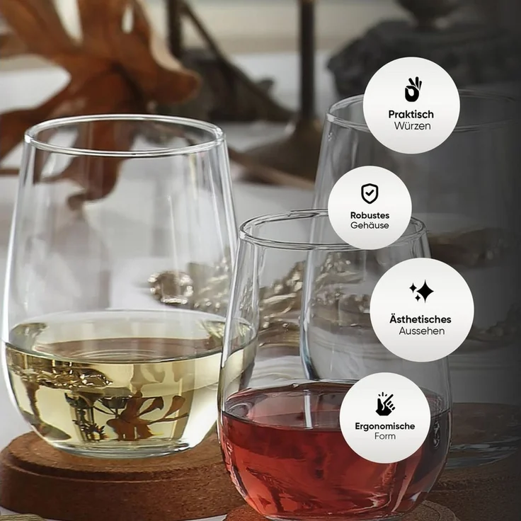 LAV Gläser-Set Gaia, 12-tlg, Glas, Spülmaschinengeeignet, robust, vielseitig einsetzbar – Bild 2