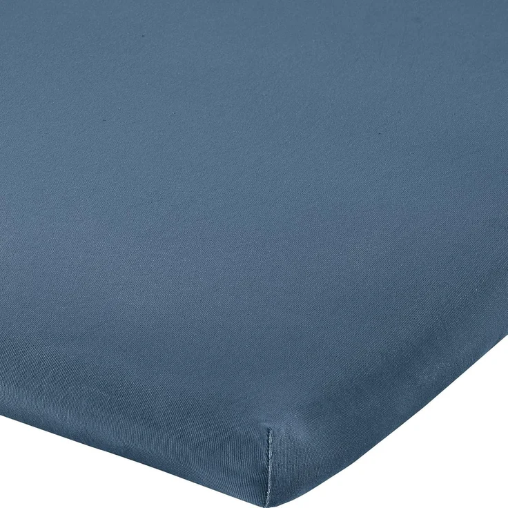 Erwin Müller 'Freising' Spannbettlaken, Gummizug: Rundumgummi, 1 Stück, Elasthan-Jersey-Stretch Uni, Rauchblau, 90x190 cm - 100x220 cm – Bild 1
