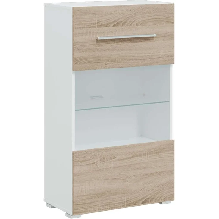5-tlg. Wohnwand Schrankwand mit LED-Beleuchtung Sonoma-Eiche Holzwerkstoff – Bild 7