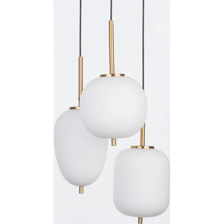 Nova Luce 9624068 LATO Pendelleuchte rund 3-flammig Gold Opal E14 – Bild 2