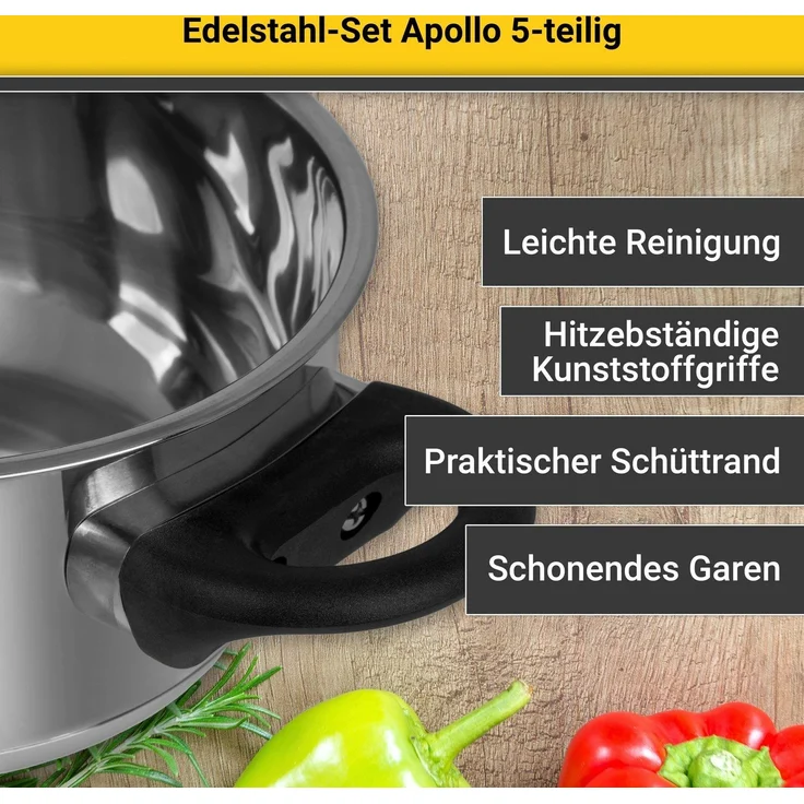 Krüger Topfset Apollo. Edelstahl 18/10 – Bild 3