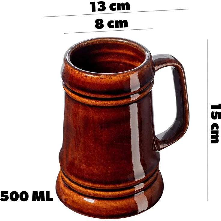 KADAX Bierkrug 500ml Steinzeugkrüge 4-tlg – Bild 3