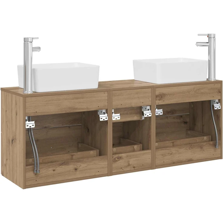 vidaXL Badezimmerschrank-Set 3 stk. Artisan-Eiche 136 x 35 x 80 cm 3405866 – Bild 7