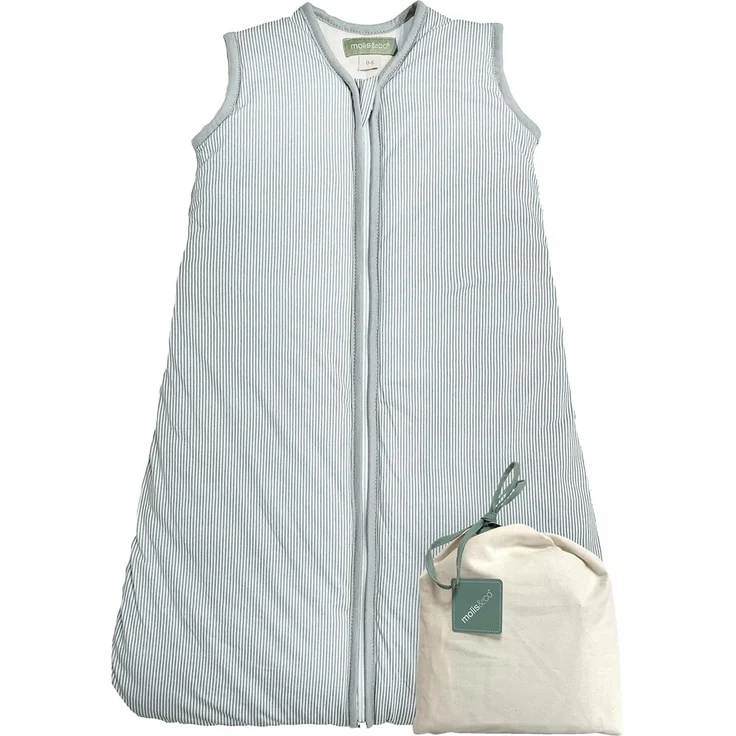 molis&co - Baby schlafsack ärmellos - Ideal für den Winter - Babyschlafsack tog 2.5 ohne Ärmel - 100% Baumwolle (Oeko-TEX 100), Premium Qualität - Blue Surf (95 cm, 18-36 Monate) – Bild 1