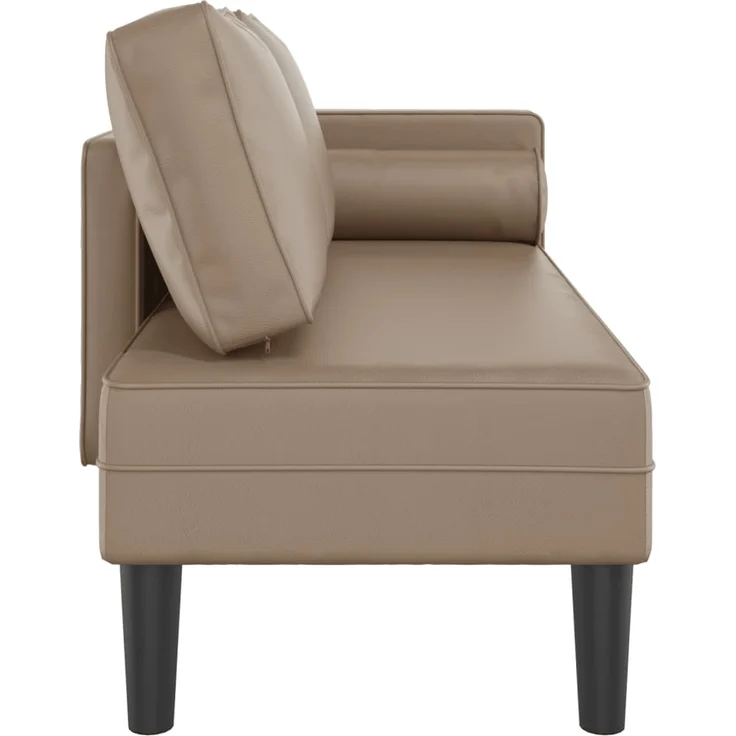vuidaXL Chaiselongue mit Kissen Cappuccino Kunstleder, 116,5 x 62 x 57,5 cm – Bild 3