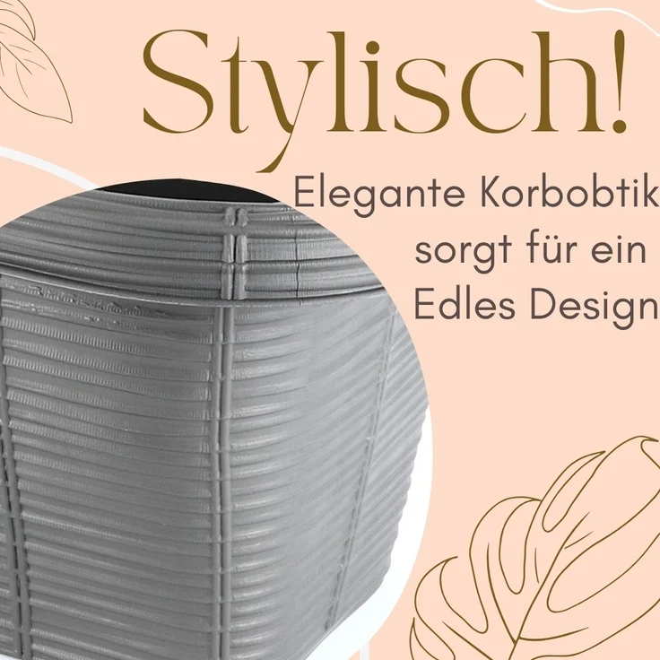 GarPet Balkonkasten 2er Set Blumen Kasten Balkon Geländer Wasserspeicher Rattan Anthrazit – Bild 5