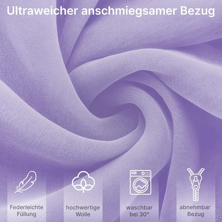 ELONEO Seitenschläferkissen XXL - Multifunktionskissen mit Bezug, formstabil, druckentlastend, bequem – Bild 8