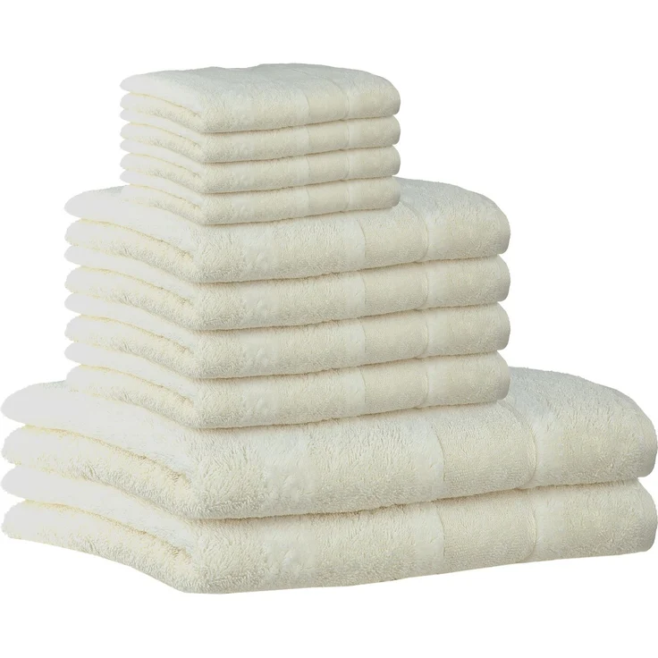 CAWÖ Handtuch Set, 10-tlg. - Noblesse2, 2x Duschtuch, 4x Handtuch, 4x Gästetuch Natur Set – Bild 1
