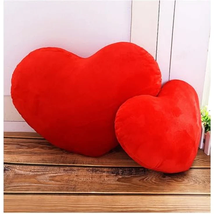 Herzkissen, Herz Kissen Kinderzimmer, Kuschelkissen Kinder Herzform Dekokissen Kopfkissen Kissen Zierkissen, Plüsch Kinderkissen für Kinderzimmer Sofa Dekoration (Rot,30 cm) – Bild 8