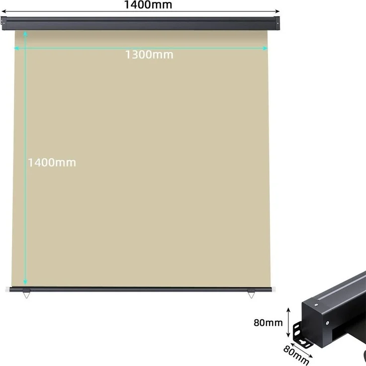 Senkrechtmarkise ausziehbar Seitenmarkise Windschutz 100x250cm Beige – Bild 4
