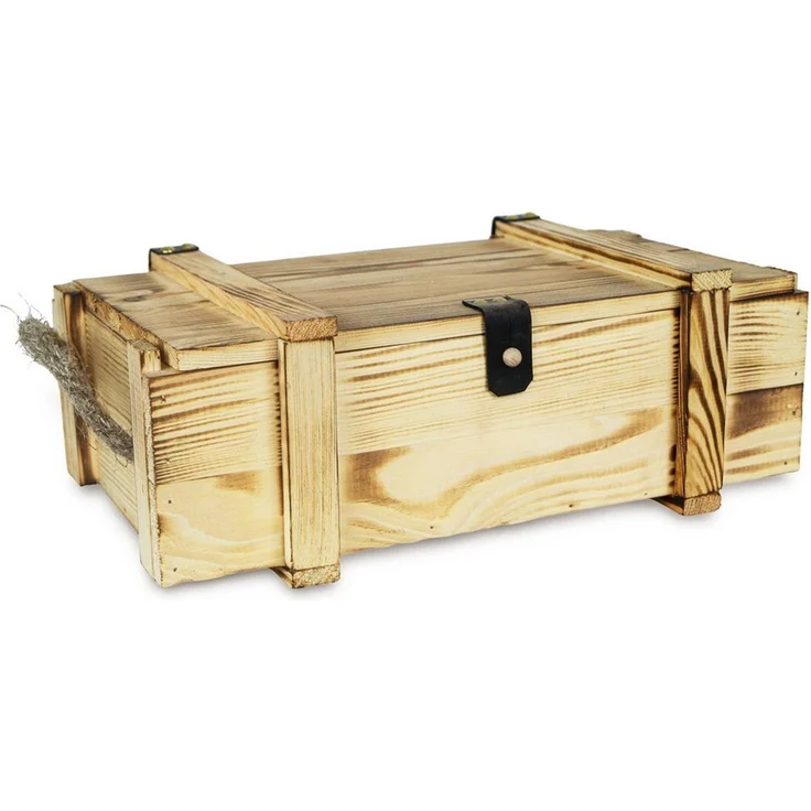 Kistenkolli Altes Land Allzweckkiste 2er Weinkisten geflammt Holzwolle Dekokiste Hochzeitskiste (Spar-Set, 1er Set) – Bild 3